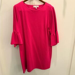 Jude Connally Shelby Dress 
Ponte Knit w/Bell Sleeves - Magenta, Sz L